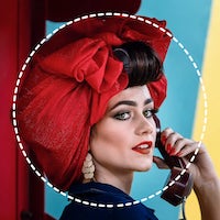Woman calling a phone line