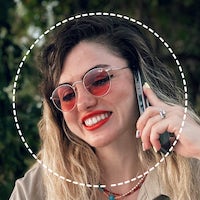 Woman recording a phone message